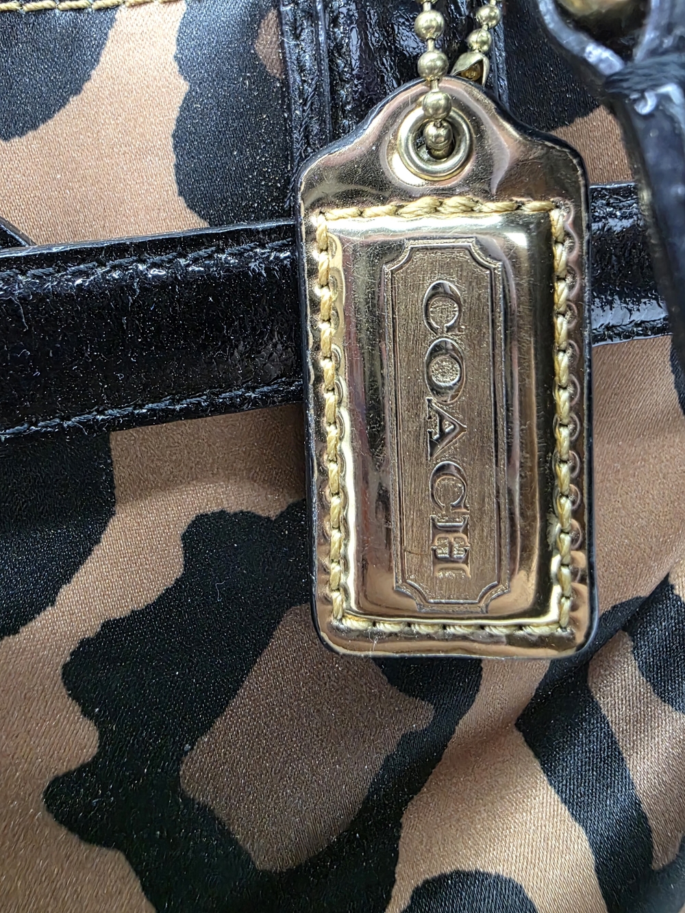 Coach Leopard-Print Shoulder Bag with Gold Hardware - Picture 2 of 13